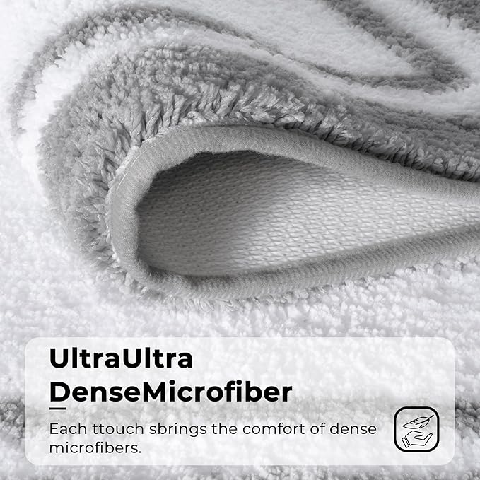 GRANNY SAYS Microfiber Bathroom Rugs Non Slip Washable, Water Absorbent Bathroom Mats for Tub Non Slip, Small Soft Bath Mats for Bathroom Floor & Shower, 16" x 24", Grey Bath Mat Towel