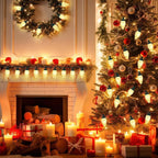 Brightever C9 Battery Christmas Lights, 35FT 50LED Christmas Tree Lights Indoor with Timer & 8 Lighting Modes, Waterproof Battery String Light for Party Wedding X-mas Decoration, Warm White, 1-Pack