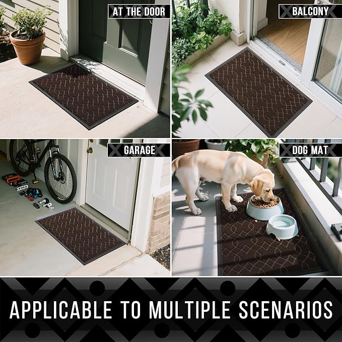 Yimobra Outdoor Runner Rug 72x24, All-Season Waterproof Doormat Outdoor Entrance, Heavy Duty Non-Slip Outside Commercial Grade Door Mat, Easy Clean, Coffee