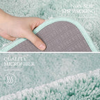 Walensee Large Bathroom Rug (24 x 36, Aqua) Extra Soft and Absorbent Shaggy Bath Mat Machine Washable Microfiber Non Slip Luxury Floor Mat
