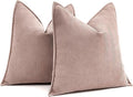 MIULEE Pack of 2 Blush Pink Decorative Pillow Covers 22x22 Inch Soft Chenille Luxurious Couch Throw Pillows Farmhouse Cushion Covers Euro Shams with Elegant Design for Sofa Bed Living Room Home Decor