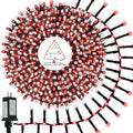 800 LED Christmas Slow Twinkle Cluster Lights, Firecracker Fairy Lights with 15 Modes & Timer Function, 33FT Waterproof String Lights for Indoor Outdoor Tree Christmas Decorations, Red and Cool White