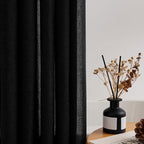 90 Inch Shower Curtain Linen Neutral Extra Long Shower Curtain for Bathroom Bath Drapes Modern Boho Shabby Chic Country Rustic Cloth Drapes Bathroom Decor Black 72x90
