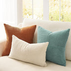 Topfinel Fall Pillow Covers Set of 4,Soft and Cozy Velvet Blue Throw Pillow Covers for Couch with Double-Sided Designs,Mix and Match for Couch Boho Farmhouse Home Decor 20x20 Inch