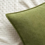 MIULEE Pack of 2 Moss Green Decorative Pillow Covers 24x24 Inch Soft Chenille Luxurious Couch Throw Pillows Farmhouse Cushion Covers Euro Shams with Elegant Design for Sofa Bed Living Room Home Decor