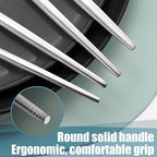 Lemeya Matte Silverware Set for 8,Modern Stainless Steel Brushed Cutlery Set,40-Pieces Heavy Duty Flatware Set,Knives Spoons and Forks Set Utensils Set, Satin Finish, Dishwasher Safe