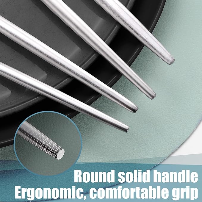 Lemeya Matte Silverware Set for 4,Modern Stainless Steel Brushed Cutlery Set,20-Pieces Heavy Duty Flatware Set,Knives Spoons and Forks Set Utensils Set, Satin Finish, Dishwasher Safe