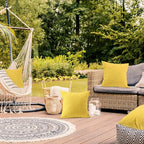 Boao 4 Pack Christmas Decorative Outdoor Waterproof Throw Pillow Covers Square Patio Balcony Garden Waterproof Cushion Case PU Coating Pillow Shell for Couch Bed Patio Sofa, 18 x 18 Inch(Yellow)