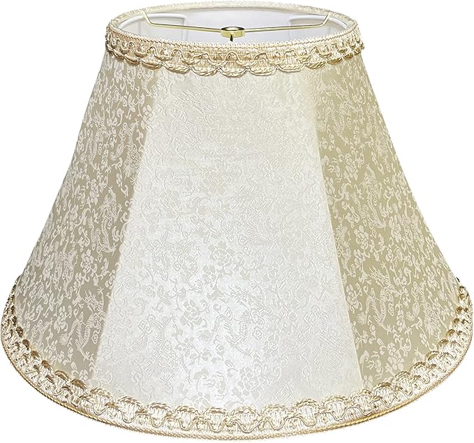 Tootoo Star Brown Large Drum Lamp Shade for Chandeliers Floor Light and Table Lamp,12x16x11" Spider,Fabric Natural Linen Hand Crafted (light yellow)