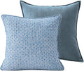 Luxury Tweed & Chenille Throw Pillow Covers – Set of 2 (18" x 18") with Soft and Luxurious Textures Decorative Throw Pillows for Couch, Bed, and Home Decor (Blue)