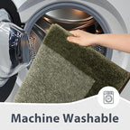 Bathroom Rugs 30" x 60", Non-Slip Extra Soft Absorbent Bath Rugs, Machine Washable Quick Dry Bath Mats for Bathroom Floor, Shower, Bathtub and Sink, Olive Green & Green