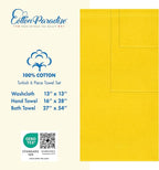 Cotton Paradise 6 Piece Towel Set, 100% Cotton Soft Absorbent Turkish Towels for Bathroom, 2 Bath Towels 2 Hand Towels 2 Washcloths, Yellow Towel Set