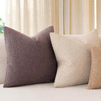 Foindtower Set of 2, Decorative Textured Boucle Throw Pillow Covers Accent Solid Pillow Cases Soft Cozy Couch Cushion Case for Chair Sofa Bedroom Living Room Home Decor 24x24 Inch Dark Purple