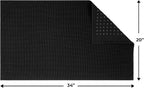 Cotton Paradise 100% Cotton Non Slip Bath Mats for Bathroom, 20x34 inch Soft Absorbent Quick Dry Machine Washable Floor Bath Mat, Black Bath Rug