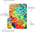 Rumpl Original Puffy Blanket - Warm, Water-Resistant Camping Blanket with 100% Recycled Synthetic Insulation, 52"x75", Original Puffy V2, Geo Fresh
