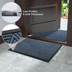 Yimobra Outdoor Mats for Front Door, Stops Mud & Dirt at Entrance, Fits Garage & Patio, All-Weather Waterproof Non Slip Outdoor Indoor Welcome Mat, 29.5x17 Blue