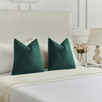 FUTEI Teal Chenille Decorative Throw Pillow Covers 24x24 Inch Set of 2,Soft Cozy Faux Linen Textured European Pillow Shams,Farmhouse Home Decor for Couch Living Room