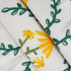 Adabana Embroidered Pillow Cover Set of 2 Farmhouse Decorative Floral Throw Pillow Covers 18x18 inch for Couch Sofa Bed Living Room Decor Green and Yellow