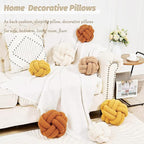 Uvvyui Knot Pillow Ball, Soft Ivory Home Decor Knotted Pillows, Handmade Round Plush Throw Pillow, Aesthetic & Cute Large Decorative Pillows for Bed, Floor, Couch, Bedroom Home Decor 11 inches