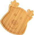 WILLKOMMEN Christmas Serving Tray, Bamboo Reindeer Shaped Serving Platter, Charcuterie Board Serving Dishes 10" x 9" for Party Cookie Fruit Tray Cheese Board Plate