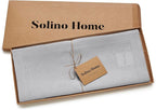 Solino Home Linen Soft Grey Table Runner 108 Inches Long - 100% Pure Linen 14 x 108 Inch Table Runner for Fall, Autumn, Thanksgiving, Christmas - Fete