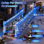 750 LED 240FT Christmas String Lights Outdoor, 12 Pro Modes and Timer Memory & Brightness, Plug in Outdoor Waterproof Clear Wire Twinkle Light for for Xmas Yard Tree Wedding Party Decor (Blue & White)
