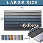 Bulijojo Nordic Grey Entrance Door Mat Large 17 x 30 Inch Entry Way Doormat Front Door Rug Outdoor Heavy Duty Welcome Mat, Non Slip Rubber Back Low Profile
