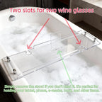 Premium Non-Slip Acrylic Bathtub Tray | Universal Spa Caddy for Tablets, Books & Wine | Fits Most Standard Tubs, Bath Essentials Holder 34”