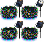 Solar String Lights Outside, 4Pack 480 LED Fairy Lights, 160FT Solar Twinkle Light with 8 Modes Waterproof Outdoor for Christmas Tree Halloween Wedding Garden Patio Yard Decorations(Multicolor)