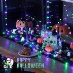 JMEXSUSS Copper String Lights, Purple and Green, 2 Packs, Total 66ft 200 LEDs
