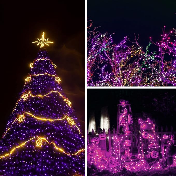 300 LED Christmas String Lights, 108FT - UL Certified Outdoor & Indoor Fairy Lights for Tree, Patio, Garden, Party, Wedding, Halloween, Holiday Decor