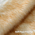 FUTEI Brown White Decorative Throw Pillow Covers 18x18 Inch Set of 2,Soft Fluffy Faux Fox Fur Textured Cushion Case,Modern Home Decor for Couch Living Room