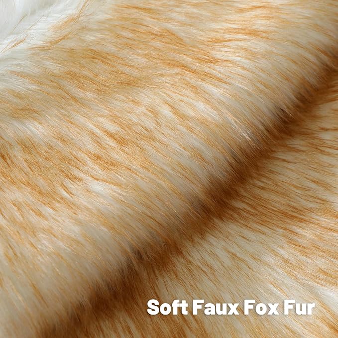 FUTEI Brown White Decorative Throw Pillow Covers 24x24 Inch Set of 2,Soft Fluffy Faux Fox Fur Textured European Cushion Case,Modern Home Decor for Couch Living Room