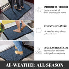 Yimobra Extra Large Door Mat 60x32, All-Weather Waterproof Non-Slip Welcome Matt Outdoor, Heavy Duty Non Slip Doormat for Entryway for Patio and Garage Indoor, Easy Clean, Blue