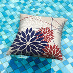 DFXSZ 4th of July Pillow Covers 16x16 Inch Set of 2 Patriotic Blue Red Floral Outdoor Waterproof Decorative Throw Pillows Polyester Cushion Case Decor for Patio Funiture Garden Couch 01H16