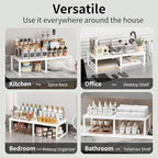 11" Wide Kitchen Adjustable Expandable Pantry Cabinet Shelf Organizer 12.6"~24,Stackable Counter Shelf 12.6" L x 11" Dx 6.3" H,Extra Storage Space Saver Shelves Rack