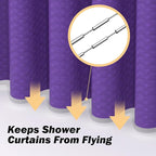 Purple Bathroom Set, 25 PCS Bathroom Accessories Set with Shower Curtains, Rugs, Trash Can, Toothbrush Holder, Soap Dispensers, Toothbrush Cup, Vanity Tray, Soap Dish, Toilet Brush, Qtip Holders