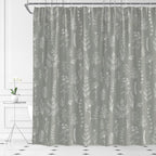 Grey Botanical Shower Curtain Vintage Herbs Floral Farmhouse Cute Boho Leaves Plant Retro Flowers Bathroom Curtain Set with Hooks(74.8" Wx70 H)