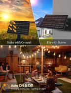 GHUSTAR 50ft Solar Outdoor String Lights with Remote - USB Rechargeable Solar Powered Outdoor Patio Lights, Larger 1.5W Solar Panel, Timer, Dimmable Shatterproof ST38 Bulbs for Backyard, Garden, Pool