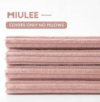 MIULEE Boho Farmhouse Throw Pillow Covers 18x18 Inch Set of 4 Mordern Nordic Cushion Covers Soft Corduroy Home Decor for Couch Bed Sofa Living Room Pink