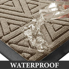 Yimobra Outdoor Mats for Front Door, Stops Mud & Dirt at Entrance, Fits Garage & Patio, All-Weather Waterproof Non Slip Outdoor Indoor Welcome Mat, 29.5x17 Beige
