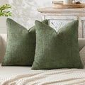 MIULEE Pack of 2 Couch Throw Pillow Covers 18x18 Inch Sage Green Modern Boho Accent Decorative Pillow Covers Soft Chenille Farmhouse Cushion Covers for Home Decor Bed Sofa Living Room