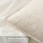 MIULEE Decorative Linen Pillow Covers 16x16 Inch Natural Beige Boho Farmhouse Neutral Christmas Couch Throw Pillows for Bed Pack of 2 Accent Modern Pillowcase Sofa Livingroom Home Decor