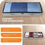 storageLAB Under Bed Storage Containers, Closet Organizers with Sturdy Handles for Clothes, Comforters, and Accessories, Use Under or at the End of the Bed - 2 Pack, Grey