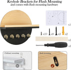 Key Holder for Wall with Shelf - Wood Mail Organizer and Rack with Shelf Hooks Wall Mounted for Entryway Decor Magazines Letter Storage Farmhouse Living Room Bedroom Doorway Black