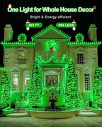 355FT 900LED LED Christmas Lights, Extra Long Outdoor String Lights Waterproof, Timer & Memory, 8 Modes Dimmable Plug in Fairy for Outside Tree Wedding Patry Green