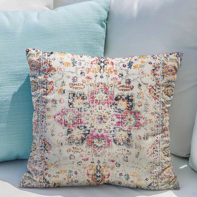 Snycler Boho Throw Pillow Covers 16x16 inch Set of 2 Burnt Yellow Terracotta Rust Colored Throw Pillows Double Sided Boho Home Soft Decor for Bedroom Living Room Couch & Sofa (No Inserts)