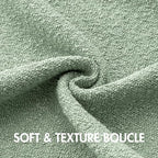 MIULEE Textured Boucle Throw Pillow Cover Greyish Green Accent Solid Lumbar Spring Pillow Case Decorative Soft Pack of 1 Couch Cushion Chair Sofa Bedroom Livingroom Home Decor,12x20 Inch