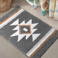 Bathroom Rugs Grey Boho Bath Mat, Non Slip Absorbent Aztec Bath Rug Soft Washable Floor Mat for Bathroom Shower Tub Modern Decor, 18x24