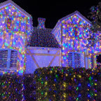 165ft Christmas Lights Outdoor Waterproof, 500 LED Chrismtas String Lights for Bedroom Clear Wire, Plug in Twinkle Fairy Light for Indoor Outdoor Home Party Garden Decorations, Multicolor